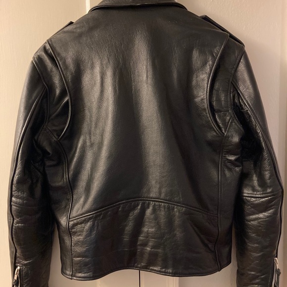 SOLD Men’s Genuine Leather Biker Jacket 1998 Bonus - Picture 3 of 4